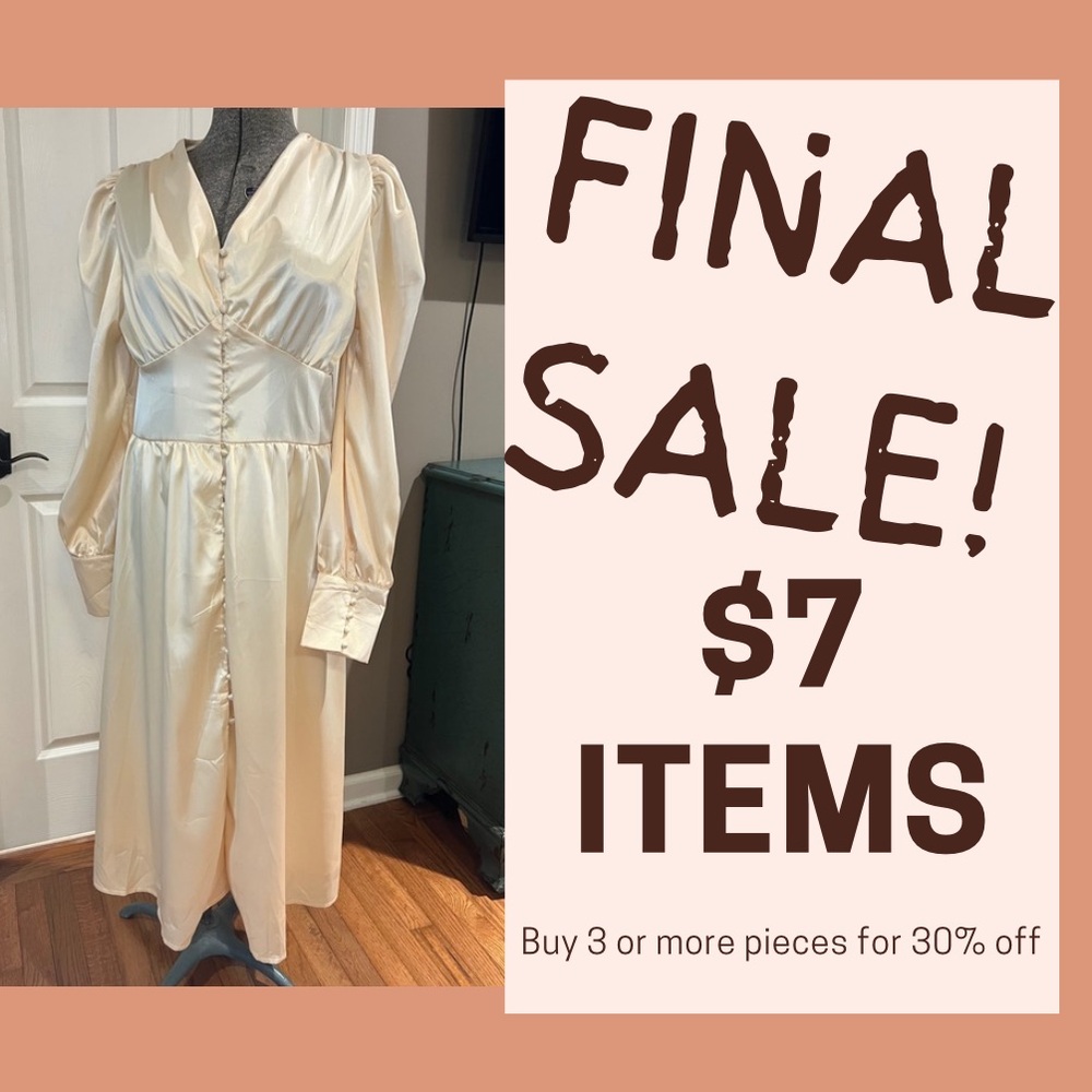 Retro style cream satin dress size L